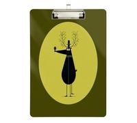 Porte-bloc ovale Crazy Birdman vert olive avec trou standard pour étudiant en soins infirmiers Trade Quest Taille 9 x 12,5 cm Tabla para escribir