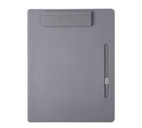 Porte Bloc Pince à lettres en cuir A4, porte-documents, classeur, classeur de bureau, pince à menu, pince à contrat, pince à partition(GRAY)