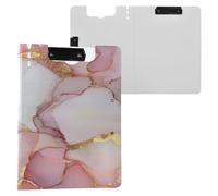 Porte-bloc pliable A4 en marbre blanc pâle avec classeur double clips métalliques porte-stylo planche à clip d'allaitement avec couverture