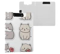 Porte-bloc pliable All Saints' Day British Shorthair Cats Blanc A4 Porte-bloc Folio horizontal et vertical Double clips infirmiers avec couverture rigide