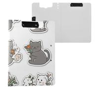 Porte-bloc pliable All Saints Day British Shorthair Cats Blanc A4 Porte-bloc Porte-stylo avec couverture