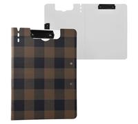 Porte-bloc pliable avec double clip en métal et couverture pour entrepreneur médical Marron Noir