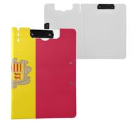 Porte-bloc pliable avec drapeau national d'Andorre A4 - Porte-bloc horizontal et vertical - Double clips - Avec couverture rigide
