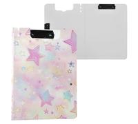 Porte-bloc pliable avec espace de rangement, motif étoiles mignonnes, couleur blush, porte-bloc A4, porte-stylo avec housse