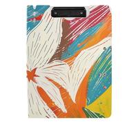 Porte-bloc pliable avec grandes marguerites colorées A4 - Porte-stylo - Avec couverture rigide
