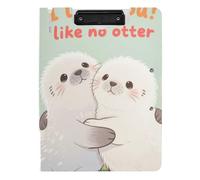 Porte-bloc pliable avec inscription « I Love You Like No Otter » - Format A4 - Horizontal et vertical - Avec couverture