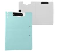 Porte-bloc pliable bleu turquoise pâle A4 avec porte-bloc et deux clips en métal pour soins infirmiers avec couverture rigide