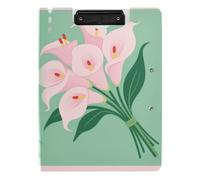 Porte-bloc pliable chic rose calla lys style minimaliste A4 porte-bloc folio classeur double clips porte-stylo scolaire avec couverture