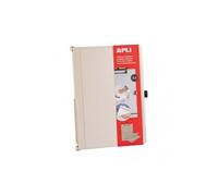 APLI Porte‑bloc pliable 19646A – A4 blanc en plastique ABS avec élastique