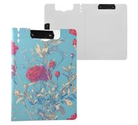 Porte-bloc pliable en forme de fleur rouge à œillets A4 - Porte-stylo - Avec couverture rigide