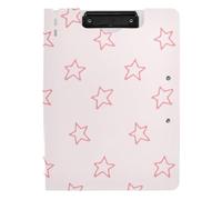 Porte-bloc pliable en forme d'étoiles abstraites avec lignes audacieuses - Pêche - Format A4 - Porte-stylo - Avec couverture rigide