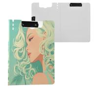 Porte-bloc pliable Glam Personne Menthe A4 Porte-bloc Porte-stylo avec couverture rigide