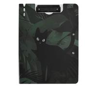 Porte-bloc pliable gothique Darkness Black Cats Jungle A4 Porte-bloc Folio horizontal et vertical Double clips Bureau avec couverture