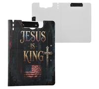 Porte-bloc pliable gothique Jésus est roi A4 - Porte-stylo - Avec couverture