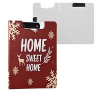 Porte-bloc pliable Happy New Year Snowflake Sweet Home rouge A4 porte-bloc classeur horizontal et vertical double clips infirmiers avec couverture rigide