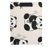 Porte-bloc pliable mignon dessin animé panda blanc A4 porte-bloc folio horizontal et vertical double clips infirmiers avec couverture