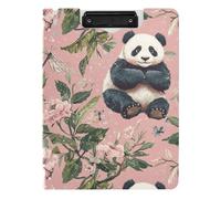 Porte-bloc pliable motif pandas mignon fleur A4 clip folio deux clips métalliques porte-stylo scolaire avec couverture