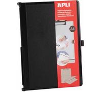 APLI Porte-bloc pliable 19645A – ABS résistant, compact, élastique et extension de stylo – A4 noir