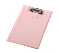 Porte-bloc pliable pour format A4, tableau plastifié avec clip en métal, porte-stylo intégré et poche intérieure, idéal pour les enseignants, les employés de bureau (rose)