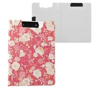 Porte-bloc pliable rose blanc avec œillets A4 double clips en métal pour bureau avec couverture rigide