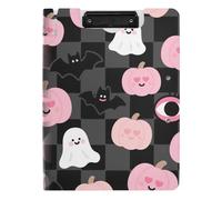 Porte-bloc pliable rose citrouille d'Halloween A4 porte-bloc folio double clips porte-stylo infirmière avec couverture