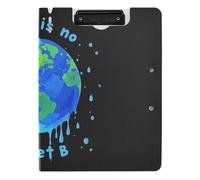 Porte-bloc pliable « There is No Planet B Dripping Paint Art » - Porte-bloc A4 avec classeur horizontal et vertical - Double clip pour soins infirmiers avec couverture