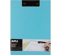 Porte-bloc - Pour documents A4 - Avec rabat - Clip métal noir - PVC - Bleu Noir