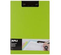 Porte-bloc - Pour documents A4 - Avec rabat - Clip métal noir - PVC - Vert Noir G