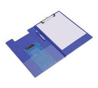 Porte-bloc - Pour documents A4 - Avec rabat - Clip métal - Plastique - Bleu Bleu G