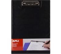 Porte-bloc - Pour documents A4 - Avec rabat - Clip métal - PVC - Noir Noir G