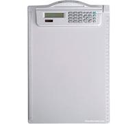 Porte-bloc - Pour documents A4 - Calculatrice intégrée - Clip métal - PVC - Maul