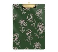 Porte-bloc rétro élégant rose vert en plastique transparent avec trou standard pour les devoirs pédiatriques, taille 9 x 12,5, tabla para escribir con clip doré