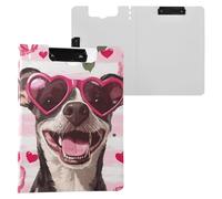 Porte-bloc rose rose de Saint-Valentin avec deux clips en métal pour stylo avec couverture porte-bloc classeur pour entrepreneur médical
