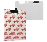 Porte-bloc rouge avec motif camion de pompiers, format A4, porte-bloc avec fente pour stylo pour bureau, école