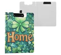 Porte-bloc St.Patrick's Home Shamrocks avec deux clips métalliques Porte-stylo avec couverture Porte-bloc Classeur Fournitures de bureau