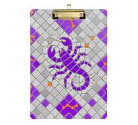 Porte-bloc style Scorpion violet gris A4 cool porte-bloc film trou standard pour presse-papiers personnalisés pour enseignants taille 22,9 x 30,5 cm