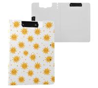 Porte-bloc Sun Cute Prints - Format A4 - Porte-bloc avec fente pour stylo - Pour le bureau et l'école