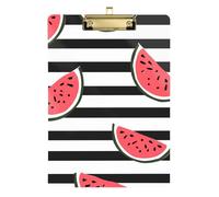 Porte-bloc transparent A4 rayé noir et blanc pastèque pour filles pour l'école tableau rigide pour enseignant infirmier, taille 9 x 12