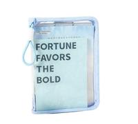 Porte-bloc transparent avec poignée, pochette rigide zippée pour documents scolaires avec insert pour presse-papiers