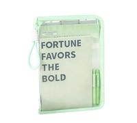 Porte-bloc transparent avec poignée, pochette rigide zippée pour documents scolaires avec insert pour presse-papiers