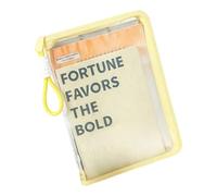 Porte-bloc transparent avec poignée, pochette rigide zippée pour documents scolaires avec insert pour presse-papiers