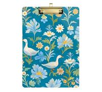 Porte-bloc vintage avec fleur bleu sarcelle doré pour planche à clip pour enseignant, taille 9 x 12,5 cm, tablas para escribir