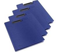 Porte-blocs - A4 - Avec rabats - Bleu - Clip métal - Lot de 4 - Rapesco Bleu