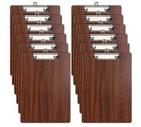Porte-Blocs en Bois A4,12 Pièces Planchettes à Pince Avec Clip, Clipboard Porte-Formulaires