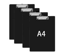 Porte Blocs en Bois A4,4 Pièces Porte-Bloc A4 avec Pince Planche à Pince Étanche Clipboard Légères avec Support Sécurisé Pour l'école, la maison, le bureau