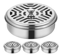 Porte-Bobine Anti-moustiques en Fer forgé, Ignifuge et résistant à la Chaleur, Support Rond pour brûleurs d'encens domestiques, 4 pièces