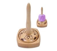 Porte-Bobine pour Crochet - Support Tournant en Bois avec Base Antidérapante - Gestionnaire de Fil,Accessoire Tricot Crochet Débutants Adultes Broderie Maison