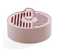 Porte-Bobine Ronde en Fer, boîte de brûleur d'encens Ignifuge Portable avec Couvercle et poignée en Anneau pour la Maison, Le Camping et l'extérieur (Rose)