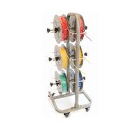 Porte-bobines 4/6, Distributeur de Fil Mobile sur Roues, Support de Bobine Robuste, roulement indépendant pour Usage Industriel et Commercial (capacité de 6 bobines)