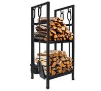 Support pour bois Accessoires pour cheminée Noir jusqu'à 80 kg